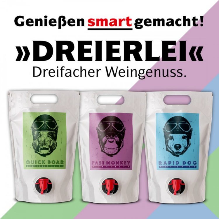 Dreierlei 3er-Pouch-Weinpaket 4,5l - Genossenschaftskellerei Heilbronn
